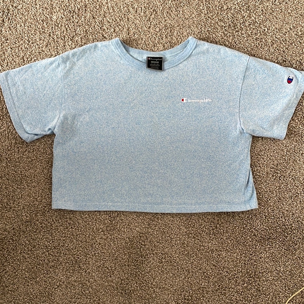Champion light blue crop top size medium barely worn